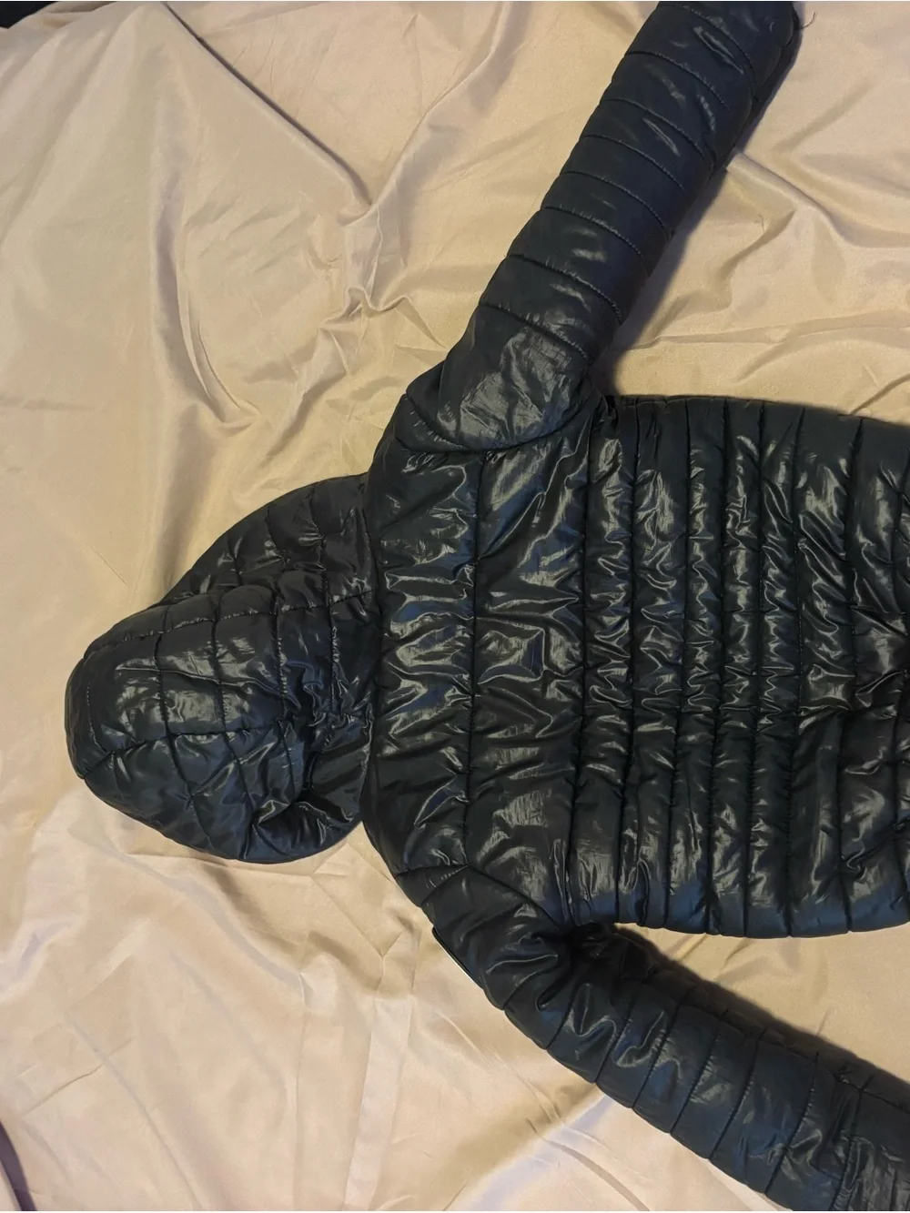 Nike Kids Black Quilted Puffer Jacket with Hood